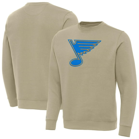Men's Antigua Khaki St. Louis Blues Victory Pullover Sweatshirt