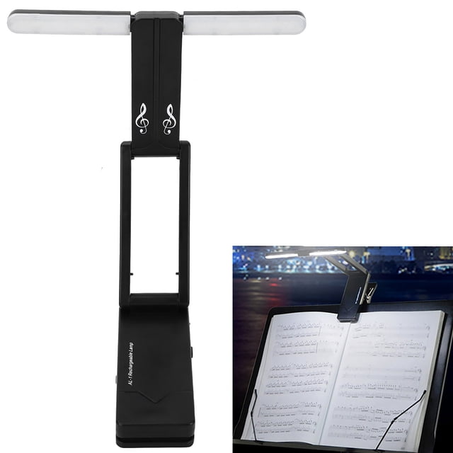 Luz De Soporte Musical Recargable, Lámpara LED Portátil Plegable Extiende Una Amplia Gama De Iluminación Para Soportes De Música Iluminación De La Luz De La Luz Del Piano