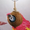 thumbnail image 4 of Flmtop Natural Coconut Shell Parrot Bird Pet Nest Hanging Summer Bed Cage Decoration, 4 of 9