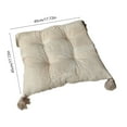thumbnail image 3 of Beautynvta Chair Cushion with Tassels, Square Cotton Linen Floor Cushion, Super Soft Comfortable Seat Cushion for Home Kitchen Dining Room Office, 17.7''x17.7'', 3 of 6