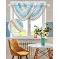 thumbnail image 3 of Waterfall Valances for Windows, Blue Ocean Kitchen Sheer Valance Curtains, Coastal Sea Beach Shore Sky Waves Scenery Rod Pocket Elegant Swag Valances for Living Room Bedroom, 47.2"x38.5", 2 Panel, 3 of 8