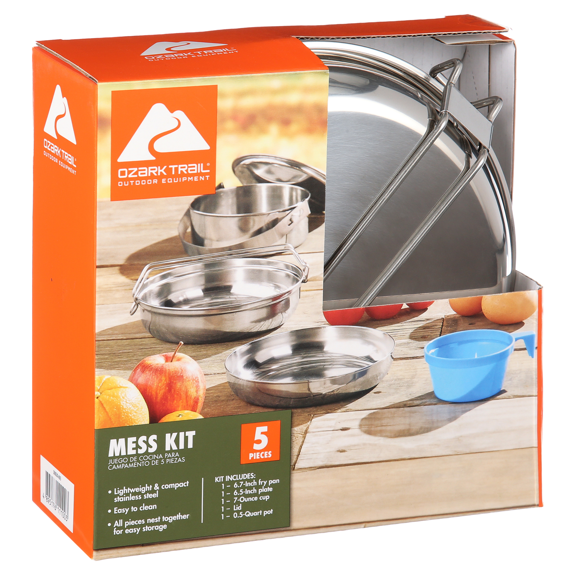 Kit de cocina para acampar de 5 piezas de acero inoxidable, aluminio y plástico que ahorra espacio 8