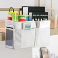 thumbnail image 4 of 2 Pieces Bed Pocket(Gray,White),Waterproof Canvas Bed Shelf Organizer Bedside Hanging Bedside Basket,Bed Pocket for Home Office School, 4 of 5