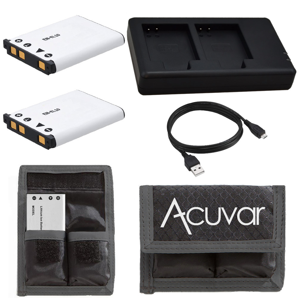 (2) LI42B Batteries, Dual Battery USB Charger for Olympus DSLR Cameras