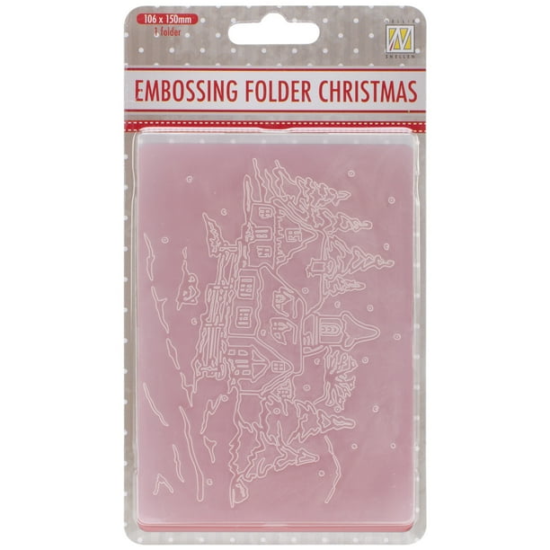 Nellie's Choice Picture Embossing Folder 4"X6"Peaceful Village 3