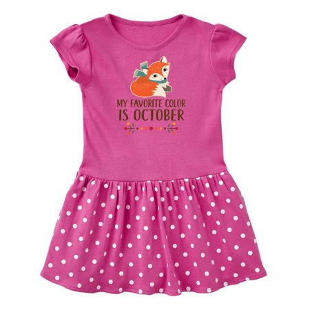 

Inktastic Autumn Fox Favorite Color is October Gift Baby Girl Dress