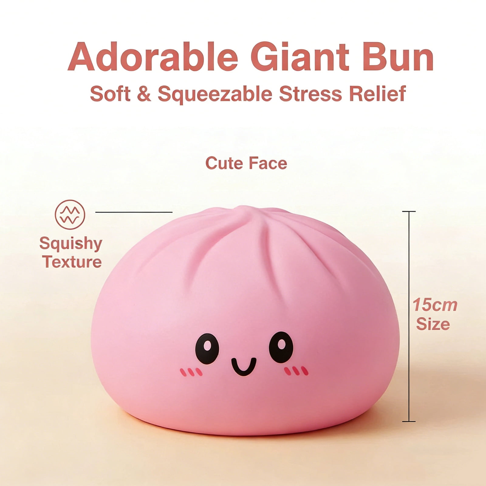 Giant Dumpling Squishies, Jumbo dumpling Squishies Cheese Stress Ball Soft Squeeze Decompression Dough Birthday Present for Kid Adults 6" Pink