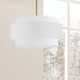 thumbnail image 3 of PYA-304C-AGB-WH Dainolite Priya - 4 Light 3-Tier Pendant In Contemporary Style-14 Inches Tall and 30 Inches Wide-Aged Brass Finish-White Shade Color, 3 of 13