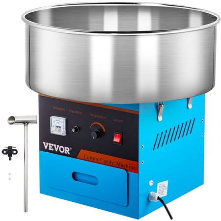 VEVORbrand 20  Commercial Electric Cotton Candy Machine ,with Sugar Scoop and Staniless Steel Drawer Floss Maker for Various Parties Blue