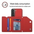 thumbnail image 5 of SaniMore Case for Samsung Galaxy A14 5G with Detachable Wrist Strap, [Flip Wallet & Card Slots & Flip Kickstand] PU Leather Wear-resistant Shockproof Anti-fall Luxury Cover, Red, 5 of 6