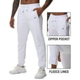 thumbnail image 3 of Taigaofy Men's Winter Fleece Lined Stretch Sweat Pants Zipper Pocket White 2XL, 3 of 7