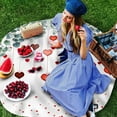 thumbnail image 3 of Red Love Heart Valentines Round Tablecloth 60 Inch - Waterproof Fabric Table Cloth Protector, Eucalyptus Leaves Botanical Tablecloths Washable Table Cover for Kitchen Banquet Party, 3 of 6