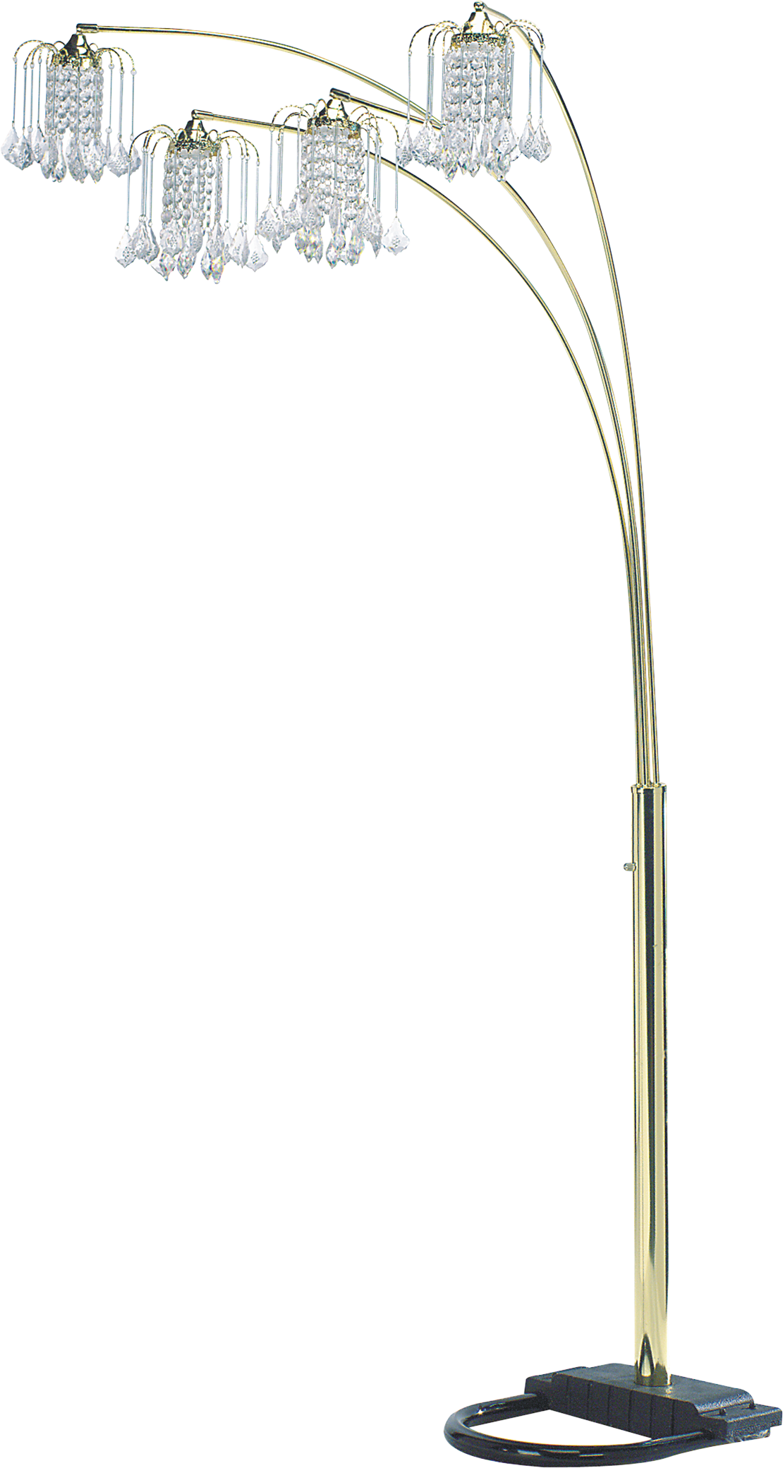 Lighting Fixtures, BLACK 4-HEAD CRYSTAL INSPIRED ARCH FLOOR LAMP, Table Lamps, Floor Lamps,