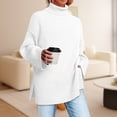 thumbnail image 4 of Suéter Suéteres de manga larga para mujer Suéter de punto acanalado acogedor Suéter elegante Prendas de abrigo Ygjytge Blanco Xl para Mujer, 4 of 7