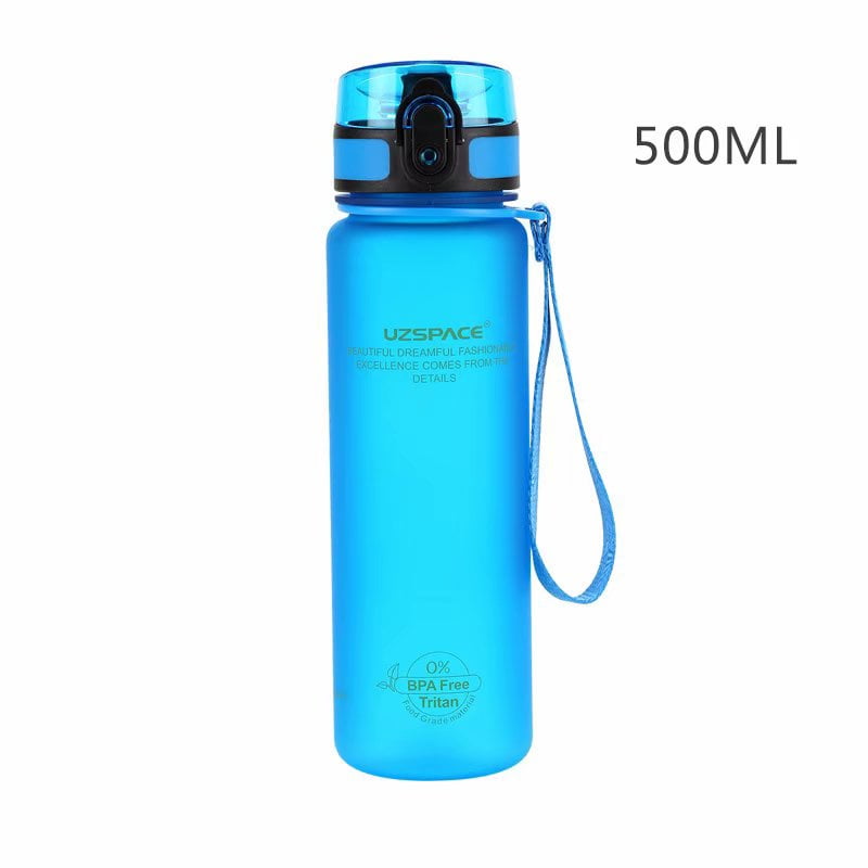 Uzspace Salles de Sport Écoles Bouteille d'Eau Tritan Sans BPA Randonnée Cyclisme Bouteille d'Eau avec Couvercle Rabattable 500ML