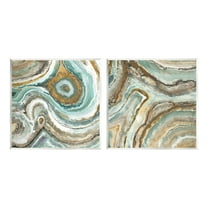 Stupell Industries Swirling Agate Pattern Abstract Painting Unframed Art Print Wall Art, 12 x 12, Set of 2