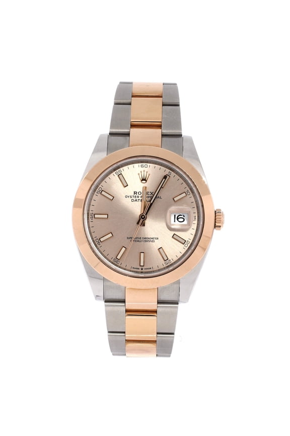 Pre-Owned Oyster Perpetual Datejust Automatic Watch Stainless Steel and Rose Gold 41 By Rebag