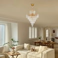 thumbnail image 2 of Modern Luxurious K9 Crystal Chandelier - Elegant Gold Lighting Fixture for Living Room, Dining Room, Bedroom & Hallway, E14 Socket, 2 of 11