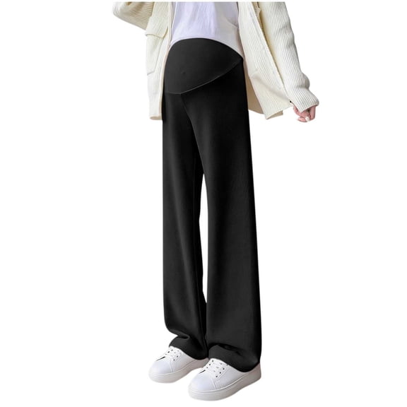 Hvyesh Women's Maternity Flare Pants Lounge Casual Pajamas Pants Stretchy Over The Belly Bootcut Pregnancy Pants