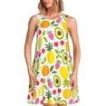 thumbnail image 1 of Disketp Avocado And Pineapple para Vestido sin Mangas para Mujeres, Vestidos de Verano para Mujeres, Casual y Holgado para la Playa, 1 of 7