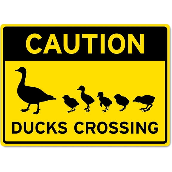Caution Ducks Crossing Sign Animal Signs Metal Tin Sign 8x12 Inches Caution Danger Safety Security Warning Notice Signs