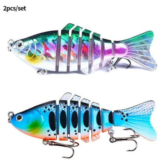 Artificial Fishing Bait withHook,Multi Jointed Swim Crank Fishing Lure 3.9in/0.56oz,Bionic Hard Fishing Bait Suitable for Fresh Water and Saltwater,Slow Sinking Lifelike Swimbait