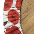 thumbnail image 5 of Ambesonne Poppy Flower Fitted Round Tablecloth, Floral Blossom Spring, 56"- 60" Diameter, Orange Olive Green White, 5 of 5