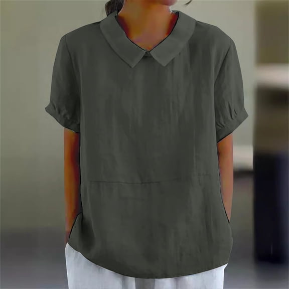 Womens Linen Tops Gauze Shirts For Women Peasant Blouse Oversized Linen Shirts For Women Lightweight Linen Blouses For Women Loose Fit Tee Shirt Women Womens Gauze Tops JN L