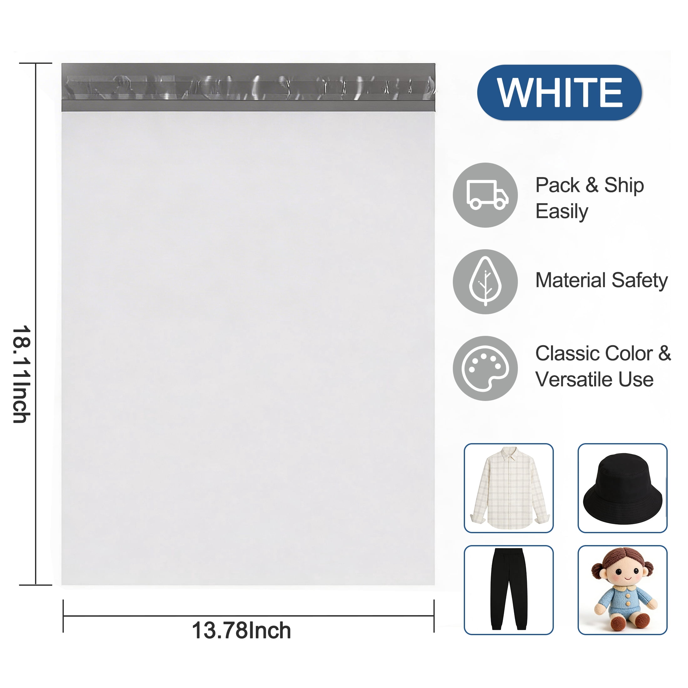 30 Pcs Poly Mailers, 13"x18" Waterproof Tear-Proof Self Adhesive Shipping Bags, Mail Bags for Clothing, Books, Accessories, Mailing Poly Bags for Small Business