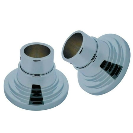 Chrome Straight Shower - Brass Shower Rod Base for Milano Straight or Tension Shower Rod, Polished Chrome