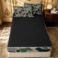 thumbnail image 4 of Erosebridal Prehistoric Dinosaur Camo Zipper Full Size Comforter Sets with Fitted Sheet and 2 Pillowcases for Boys Men, Sage Green Camouflage Zipper Bedding Set, Black Reversible, 4 Pieces, 4 of 7