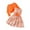 Orange, variant on KAUOD Girls Tops Dress Sets 2 Piece Knit Ribbed Short Cardigan and Bow Flower A-Line Smocked Dresses Summer Casual Basic Sets
