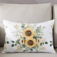 thumbnail image 3 of Sunflower Eucalyptus Throw Pillow Cover 24 x 36 Inch Decorative Pillow Cover Sage Green Botanical Watercolor Lumbar Pillowcase Seasonal Rectangle Cushion Case for Couch Sofa Bed Living Room, 3 of 7