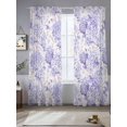 thumbnail image 3 of Purple Floral Semi Sheer Curtains 84 Inch Length 2 Panels Set, Hydrangeas Flower Spring Summer Botanical Sheer Kitchen Curtain Privacy Voile Window Curtain for Living Room Bedroom Rod Pocket Drapes, 3 of 7