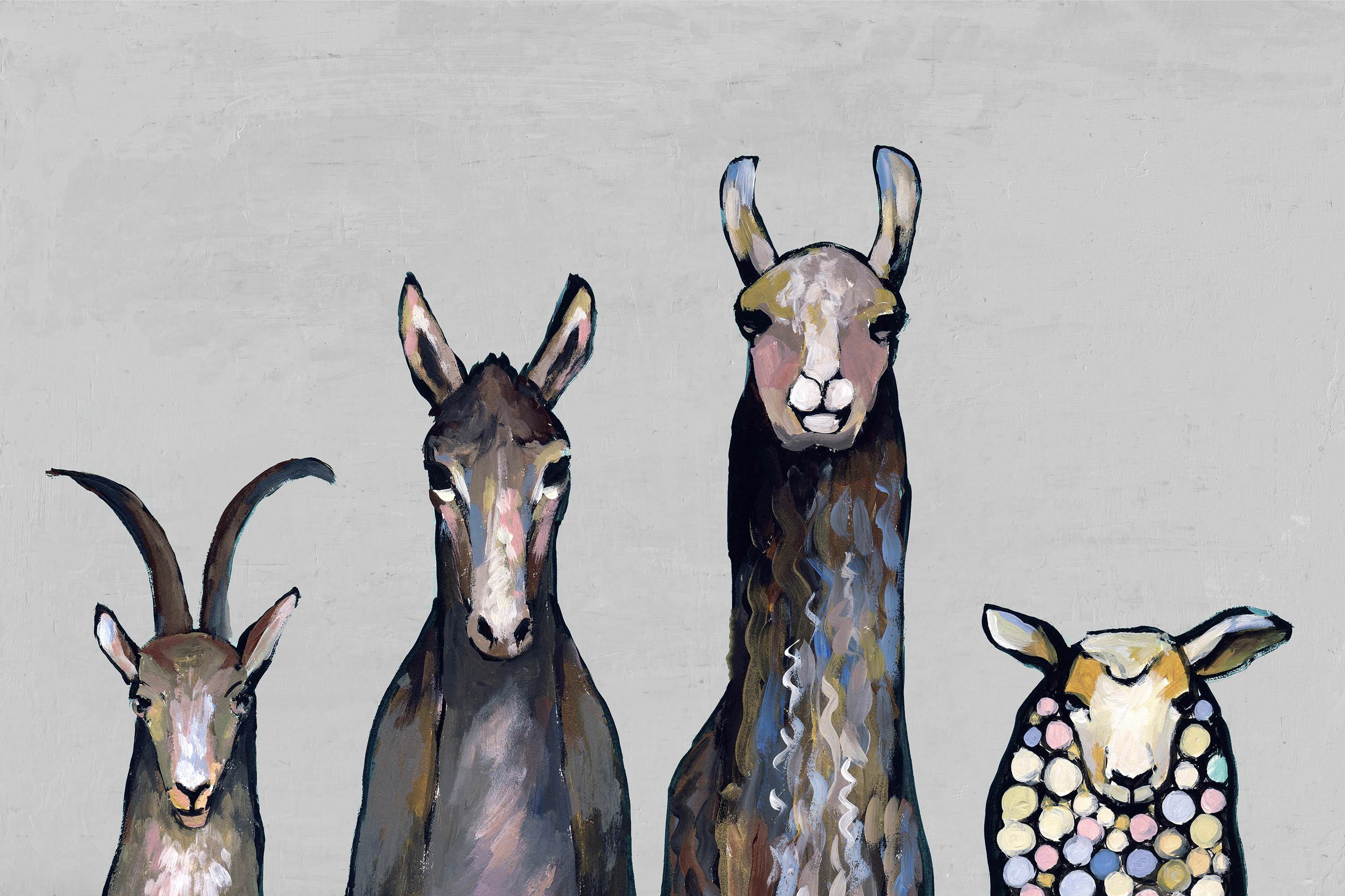 Animal Row III Painting Print on Wrapped Canvas