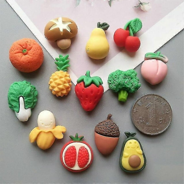 6~12pc Cute Cartoon Mini Fridge Magnet Food Rabbit Flower Refrigerator Magnetic Stickers Fridge Magnet Home Decor