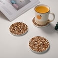 thumbnail image 2 of Circular Drink Coasters Set Cheetah Beautiful Home Decor Diatomite Heat-Resistant Diatomite Protect Table Countertop, 2 of 7
