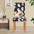 thumbnail image 4 of Yayeee 4 Pack Dining Chair Covers Stretch Parson Chairs Slipcovers Seat Protector, White Halloween Ghost, 4 of 6