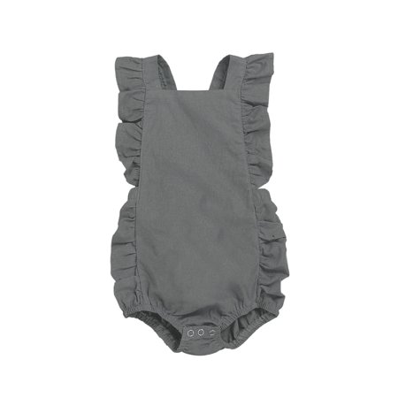 

Toddler Girls Bodysuits Ruffle Trim Solid Color Soft Cute Kids Children Cartoon Fashion Outwear Streetwear Spring Summer Rompers Jumpsuits