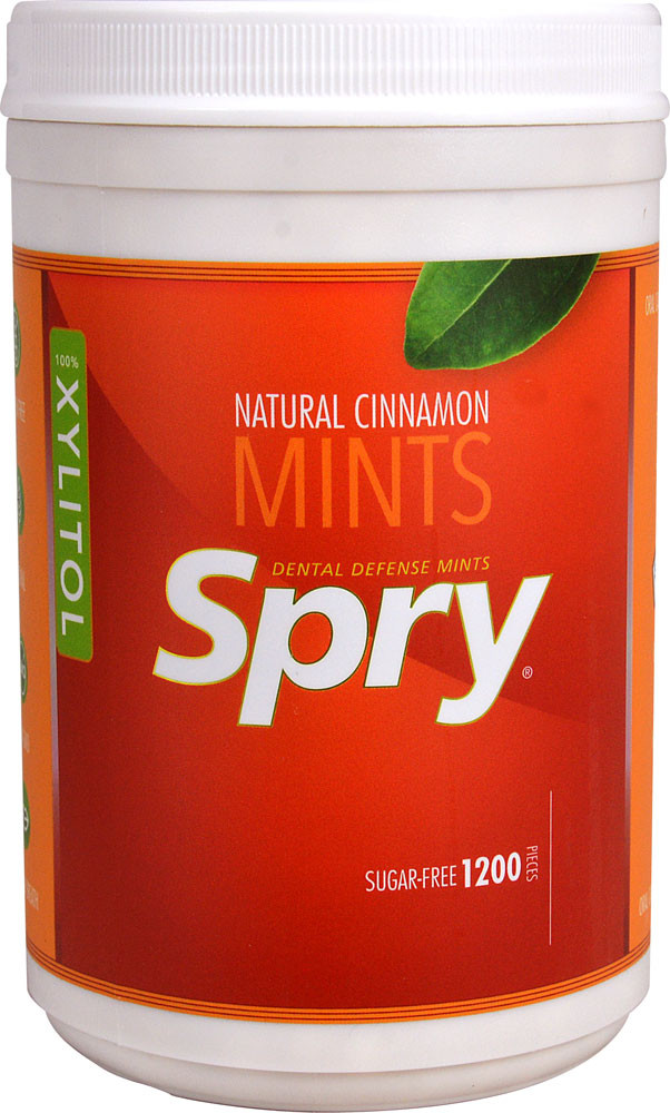 Spry Dental Defense SugarFree Mints Natural Cinnamon 1200 Mints