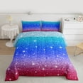 thumbnail image 2 of Castle Fairy Kids Girls Black Blue Glitter Print Twin Comforter Sets,Gradient Bedding Set, 2 of 8