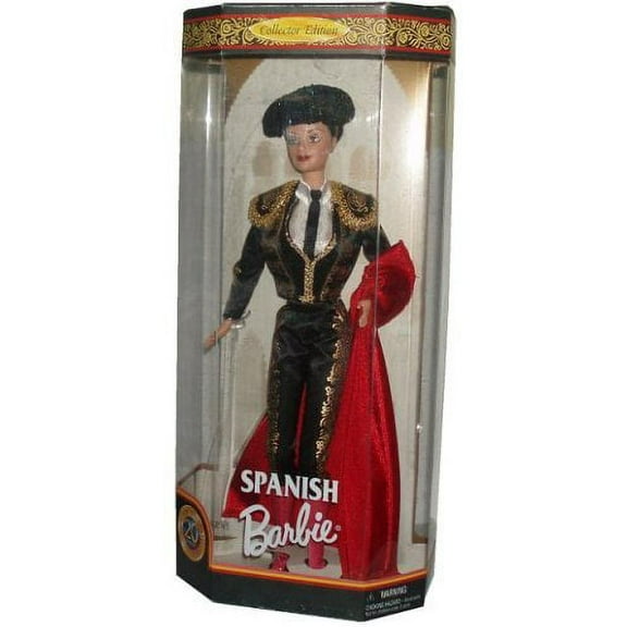 Barbie 1999 Special Edition Doll of The World Collection 12 Inch Doll - Spanish Barbie with Bolero, One-Piece Vest/Pants/Shirt/Tie, Hat, Cape, Socks, Shoes, Doll Stand and Certificate of Authenticity