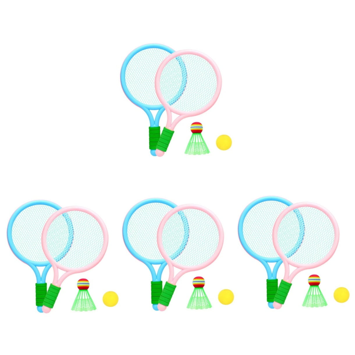WORGEOUS 4 Sets  of Sports Rackets Kids Sports Toy Badminton Racket Tennis Training Toys Sports Game
