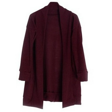 

Kiapeise Kids Sweater Solid Color Long Sleeve Cardigan Coat Knitwear Tops for Girls Khaki/Wine Red