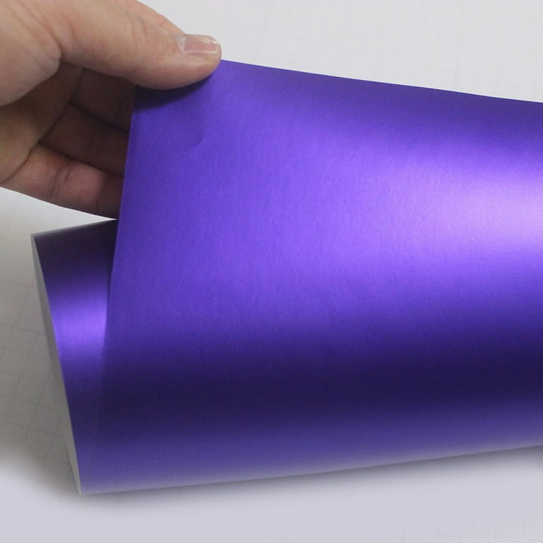 Fule Purple Car Wrap Sticker Satin Matte Chrome Metallic Car Vinyl  Wrapsticker Sheet Film Air Release Air Bubble Free (Ice Brushed Purple, 12   x 60 ) 