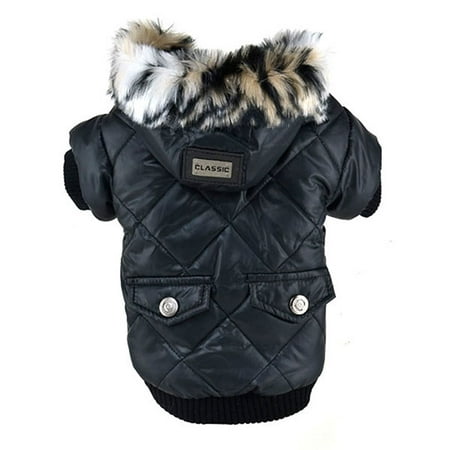 Dog Casual Winter Clothes Large Puppy Dog Cute Warm Coat For Pet Faux Pockets Fur Trimmed Warm Dog Accessories