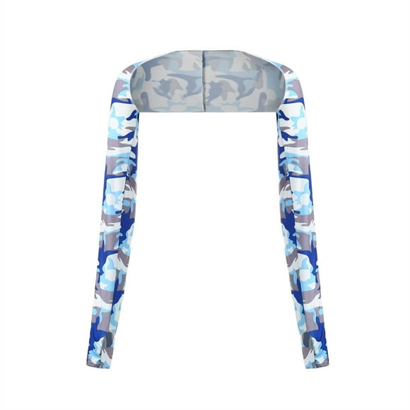 Mangas Para Brazos Para El Sol Sleeves Lightweight Sunscreen Enlarged Multiple Colors Elastic Cool Sleeves Different Patterns Camouflage Sky Blue