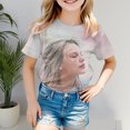 thumbnail image 2 of T-shirt à Manches Courtes pour Filles Haut d'Été Col Rond T-Shirt Robe Chemise pour Filles Coupe Décontractée Basique, 2 of 4