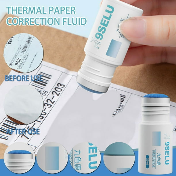Fiudx Líquido Corrector para Papel Térmico, Protección Antifugas, Secado Rápido En 5 Segundos, Protección Contra La Privacidad y La Evaporación, Uso En Oficina y Hogar, Botella de 20 Ml