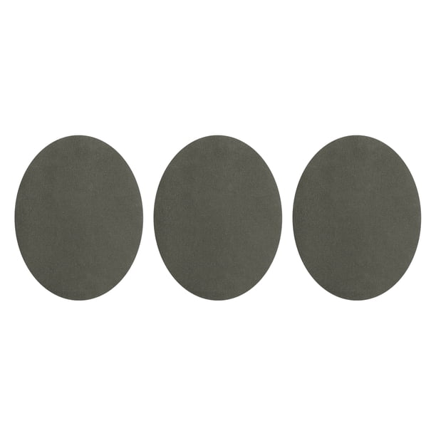Uxcell 3Pcs Parches de planchar, Parches de terciopelo para codos y rodillas, Reparación de tela para manualidades de ropa, suéteres, pantalones, camisas, 6x4 pulgadas gris